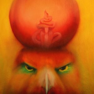 The original painting of Ra tarot Sun as depicted in Tarot of the Morning Star as Sun