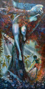 Daemons, fine art, classical art, Nature Spirits. A symbolic original painting by Minneapolis Minnesota visual artist Roger Williamson. Asini, Greece.