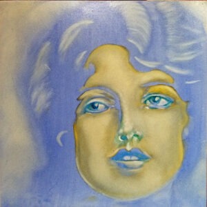 woman in blue, dream, symbolism,